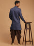 Vastramay Men's Navy Blue Sherwani Set